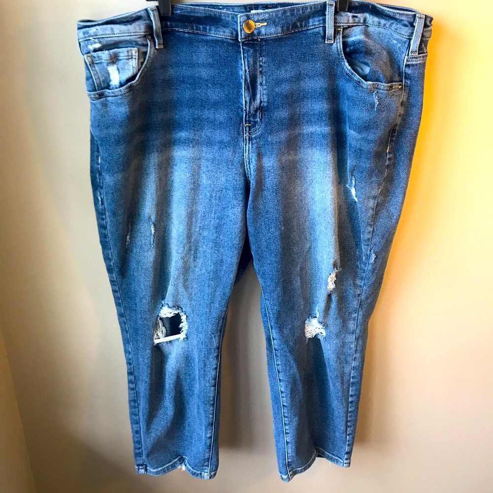Lane Bryant - Size 26 distressed straight jeans